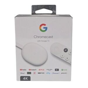 Chromecast with Google TV 4K HDMI Plug & Play Content Streaming with Remote NEW